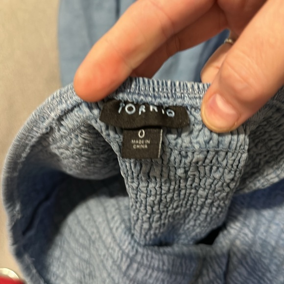 NWOT Torrid size 0/L/12 Midi Chambray Smocked Tube Tiered Dress. Tried on only! - Picture 8 of 8